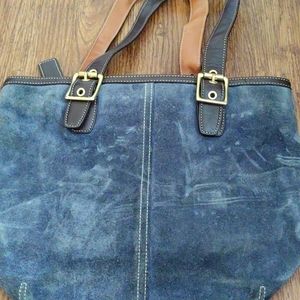 Coach blue suede leather purse.